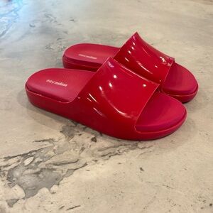 EUC mini Melissa size 13 hot pink slides